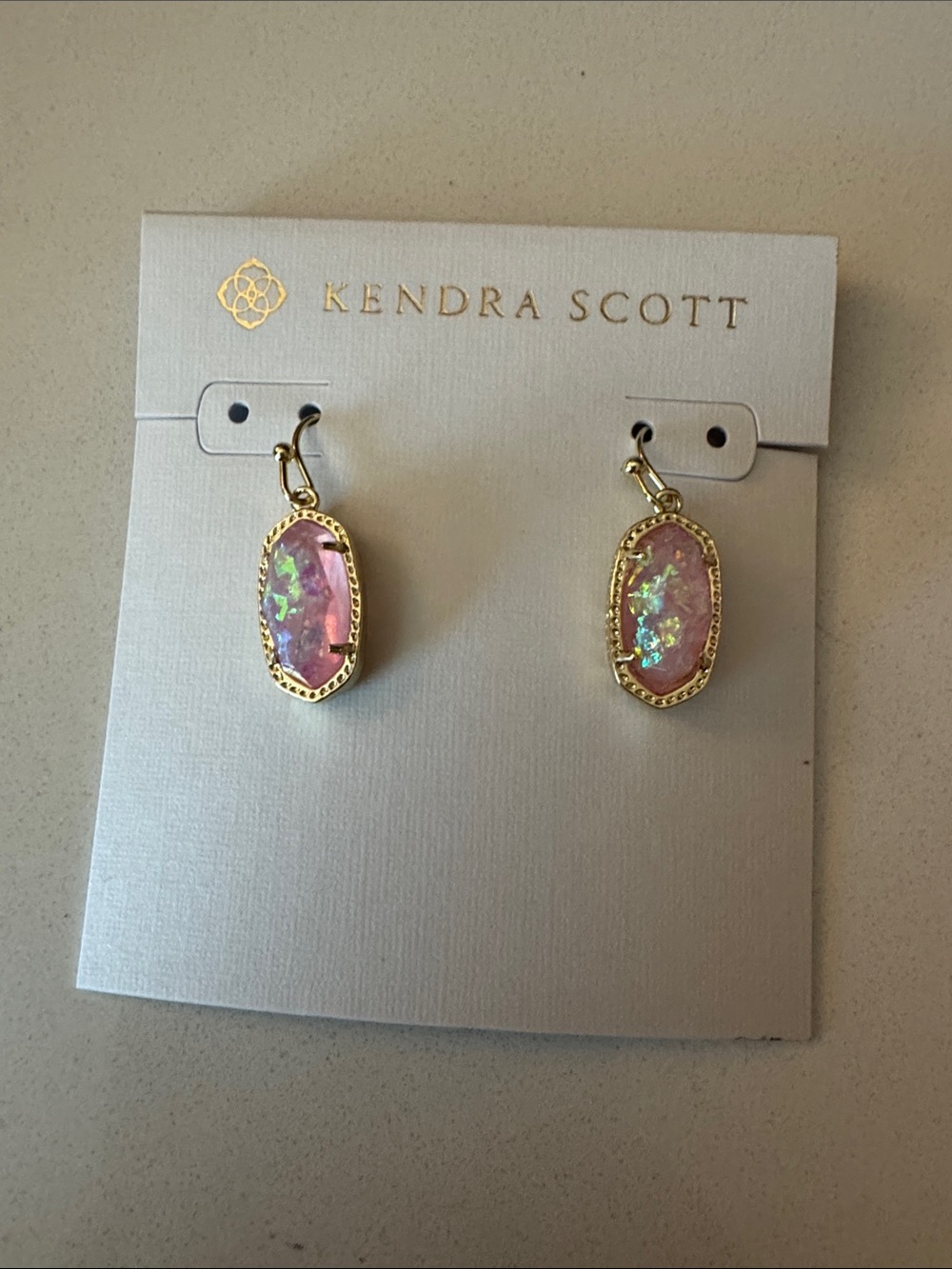 Kendra Scott Pink Iridescent Mermaid Dangle earrings NEW $85